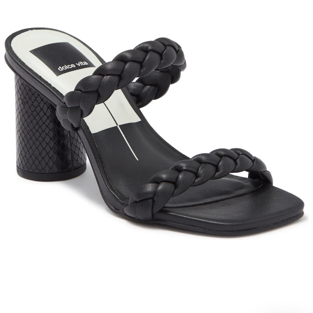 Dolce Vita thin braided heeled sandal black - never worn!